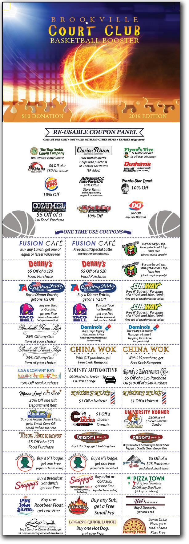 coupon booklet for fundraising in Brookville PA
